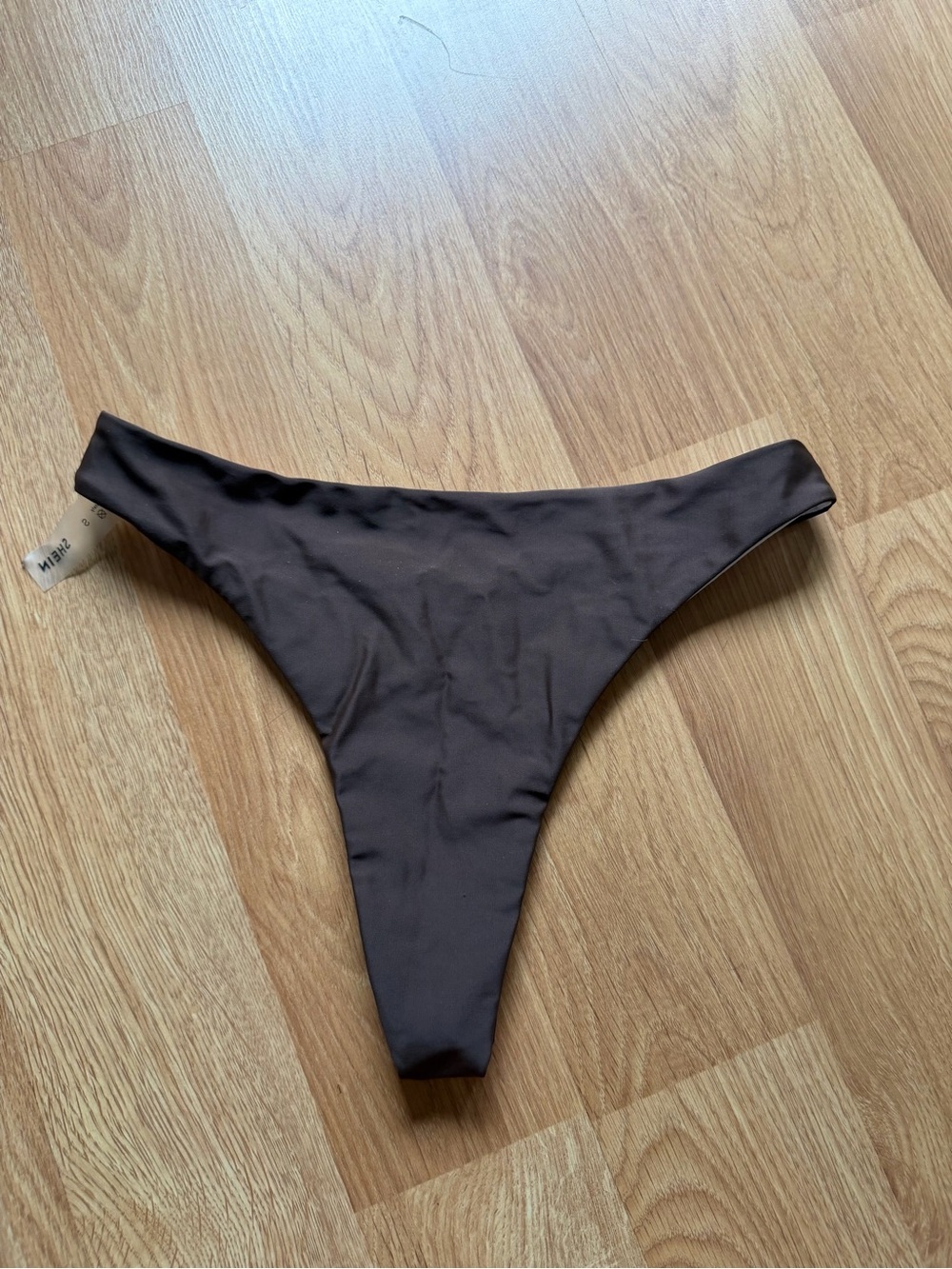 SHEIN Chocolate Brown High-Cut Bikini Bottom